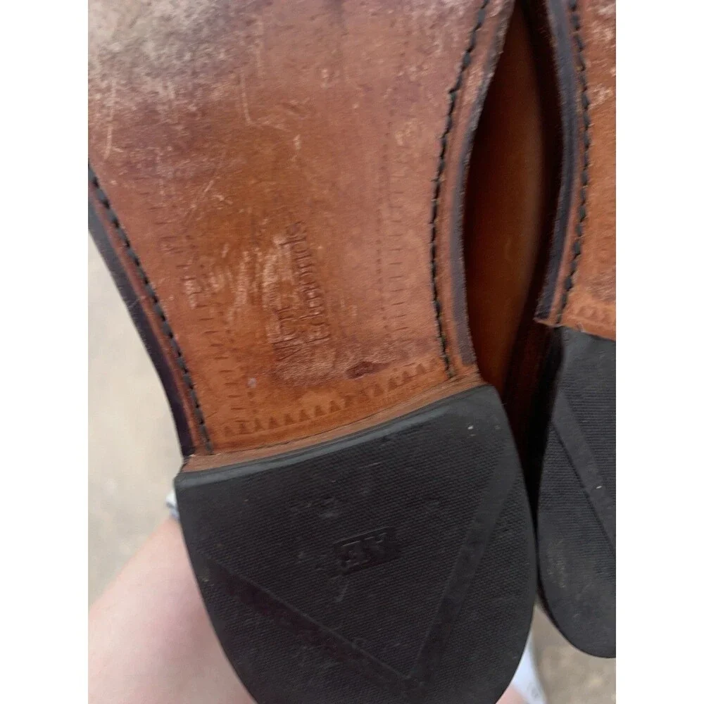 Men's Allen Edmonds Soho Cap Toe Oxford Lace Up Shoes Brown Leather Size 9.5D